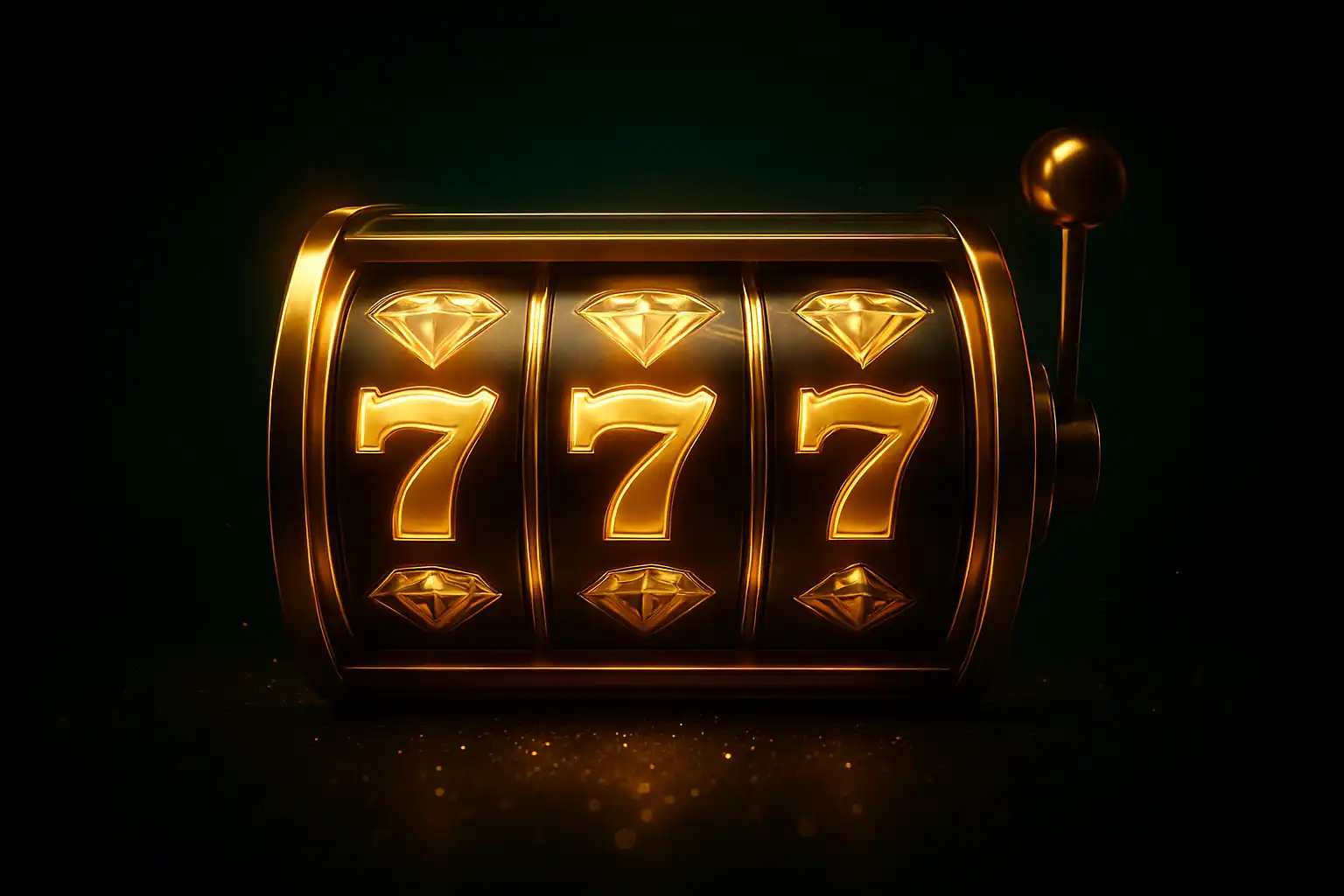 Smaragdgrüne und goldene Westio Casino Walzen leuchten vor dunklem Hintergrund